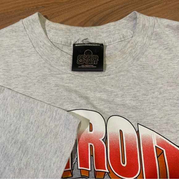 Vintage 90s Detroit Red Wings Hockey Graphic Tee Men’s Large Grey Short Sleeve - Picture 4 of 6